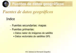 Fuentes de datos geográficos