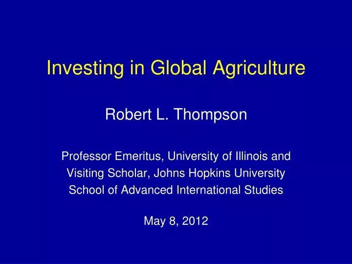 investing in global agriculture