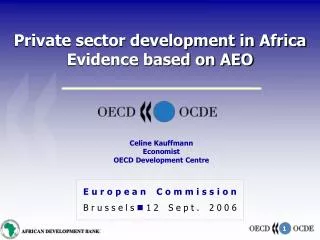 Private sector development in Africa Evidence based on AEO
