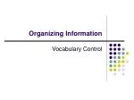 Organizing Information - slide 1