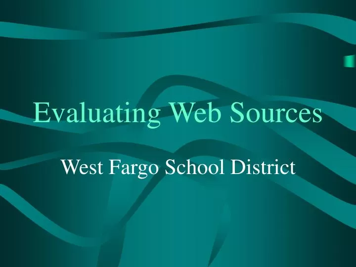 evaluating web sources