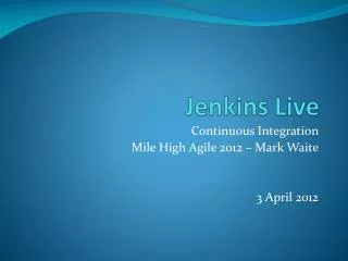 Jenkins Live