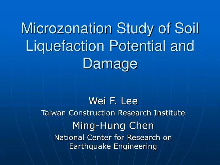 microzonation study of soil liquefaction potential and damage