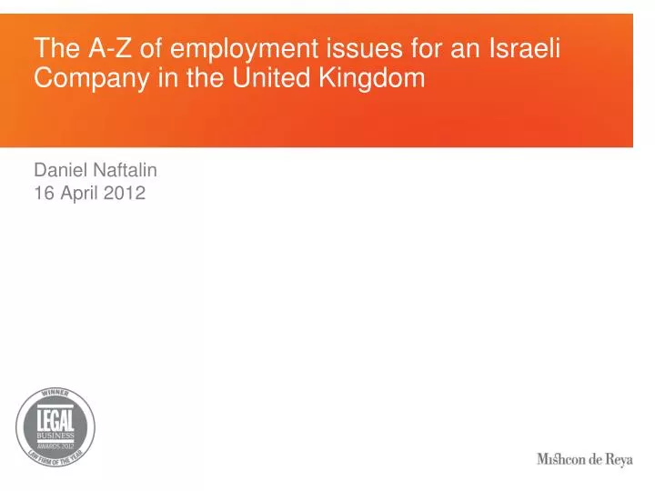 the a z of employment issues for an israeli company in the united kingdom