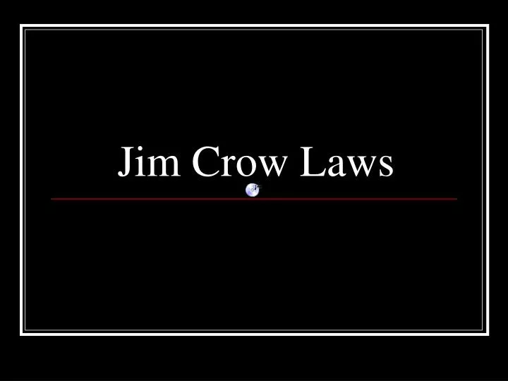 jim crow laws