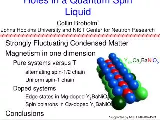 Holes in a Quantum Spin Liquid