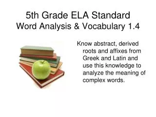 5th Grade ELA Standard Word Analysis &amp; Vocabulary 1.4