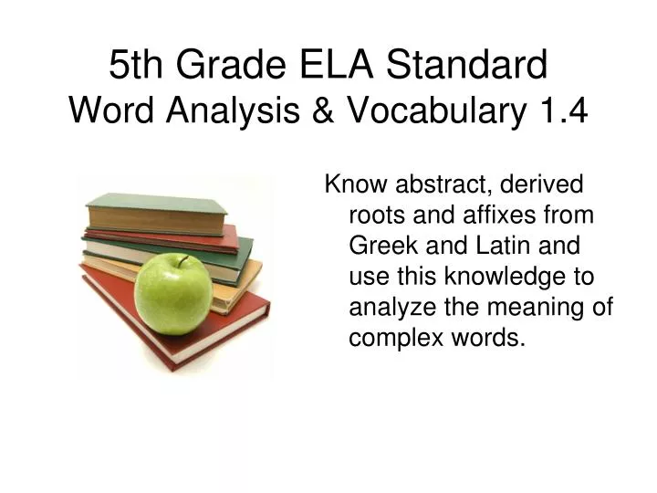 5th grade ela standard word analysis vocabulary 1 4