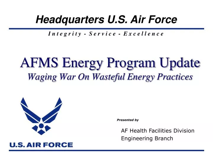 afms energy program update waging war on wasteful energy practices