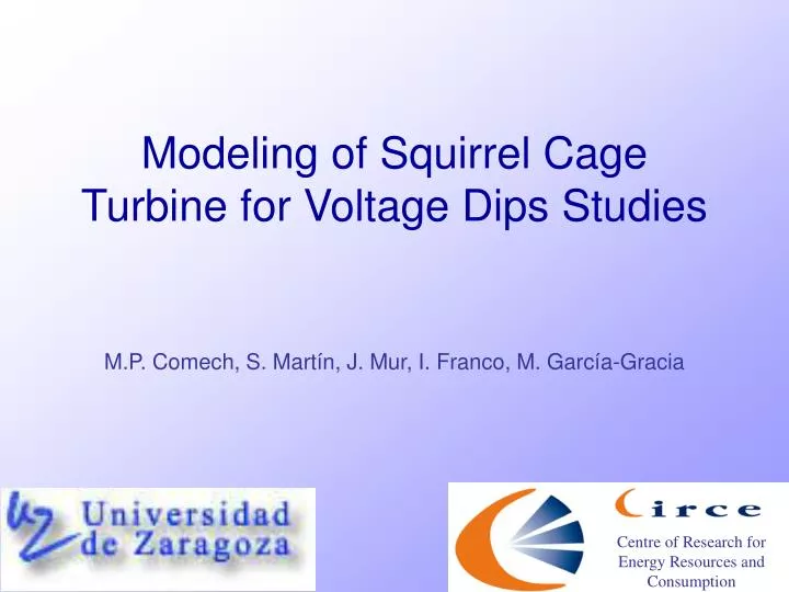 modeling of squirrel cage turbine for voltage dips studies