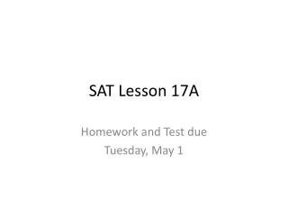 SAT Lesson 17A