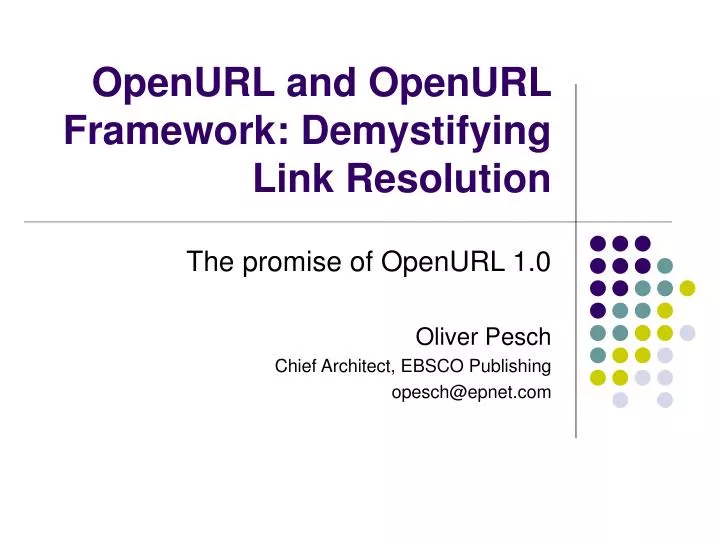 openurl and openurl framework demystifying link resolution