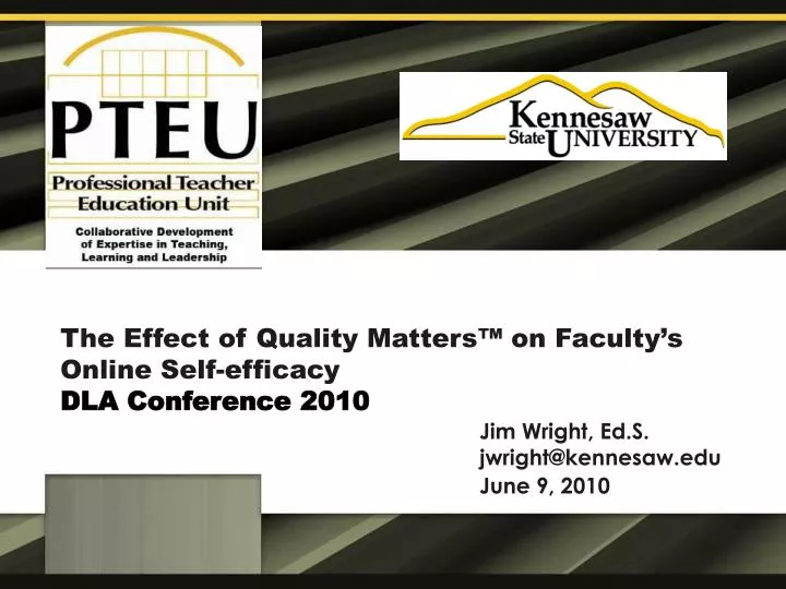 the effect of quality matters on faculty s online self efficacy dla conference 2010