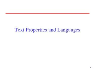 Text Properties and Languages