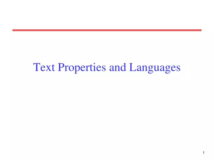 text properties and languages