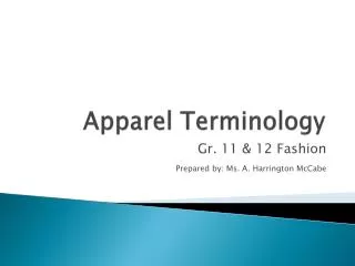 Apparel Terminology