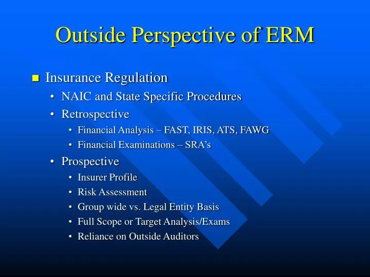 outside perspective of erm