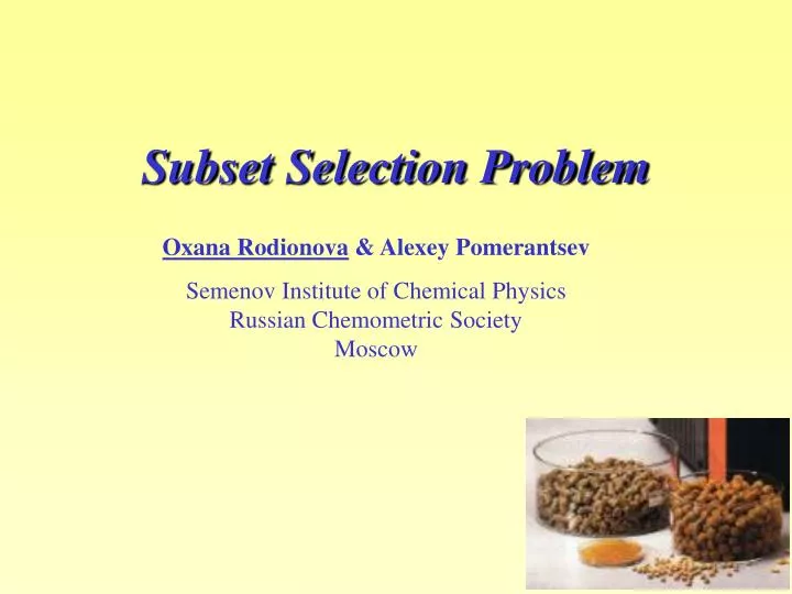 subset selection problem