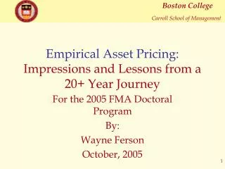 Empirical Asset Pricing: Impressions and Lessons from a 20+ Year Journey