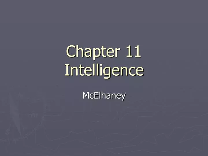 chapter 11 intelligence