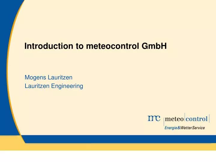 introduction to meteocontrol gmbh