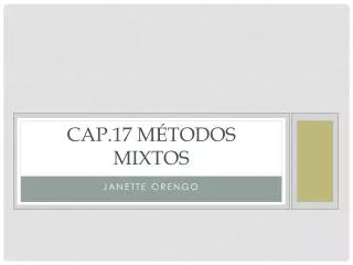 cap 17 m todos mixtos