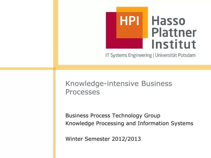 knowledge intensive business processes