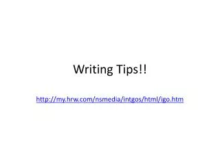 Writing Tips!!