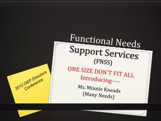Functional Needs Support Services (FNSS)