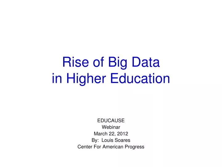 rise of big data in higher education