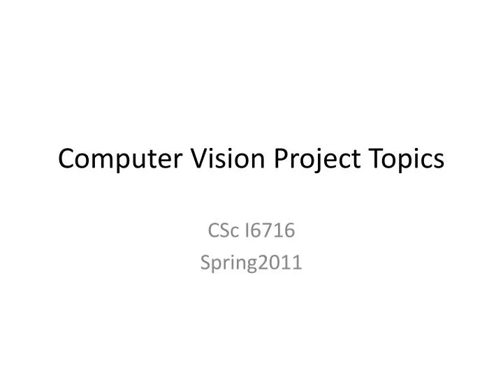 computer vision project topics
