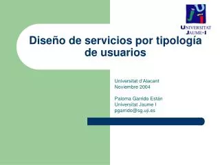 Diseño de servicios por tipología de usuarios