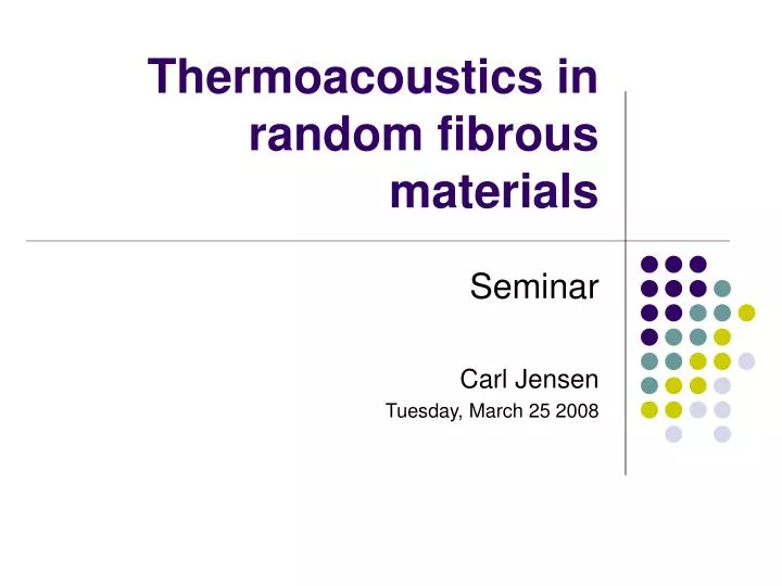 thermoacoustics in random fibrous materials