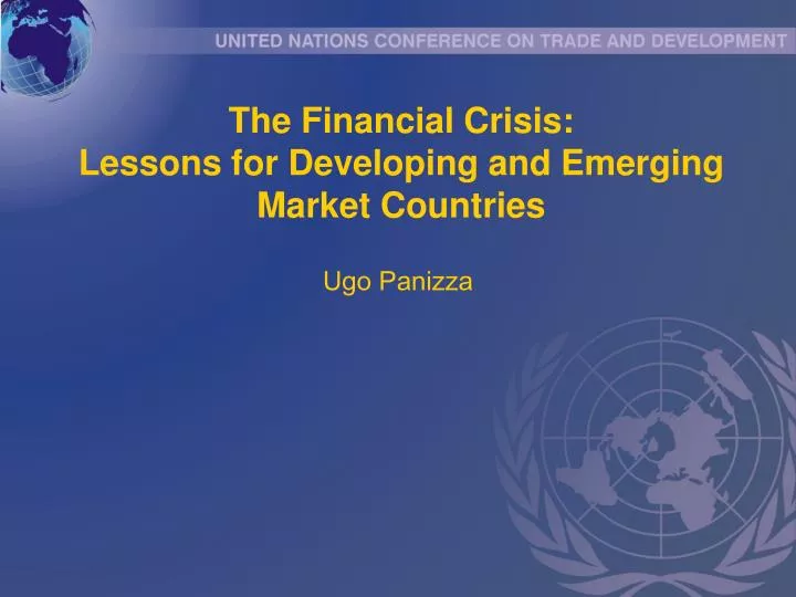 the financial crisis lessons for developing and emerging market countries