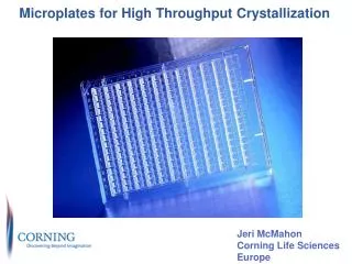 Microplates for High Throughput Crystallization