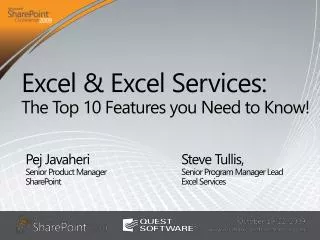 Excel &amp; Excel Services: The Top 10 Features you Need to Know!