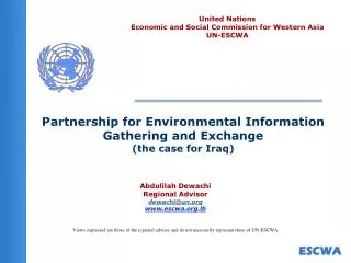 Partnership for Environmental Information Gathering and Exchange (the case for Iraq)