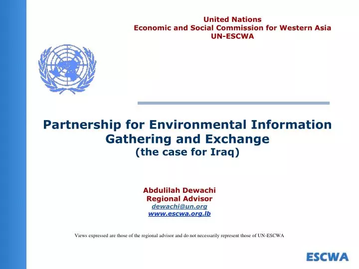 partnership for environmental information gathering and exchange the case for iraq