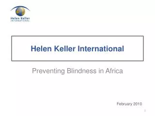 Helen Keller International: Preventing Blindness in Africa