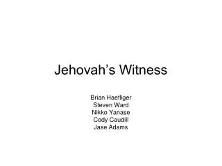 Jehovah’s Witness
