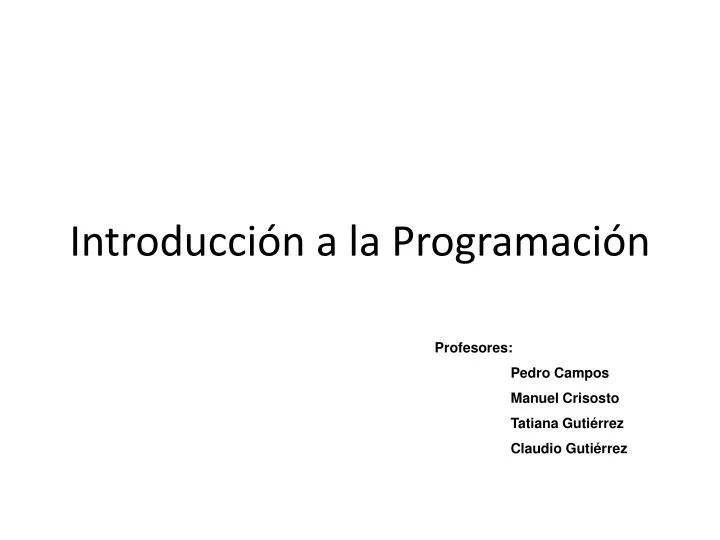 introducci n a la programaci n