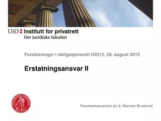 Forelesninger i obligasjonsrett H2012, 29. august 2012