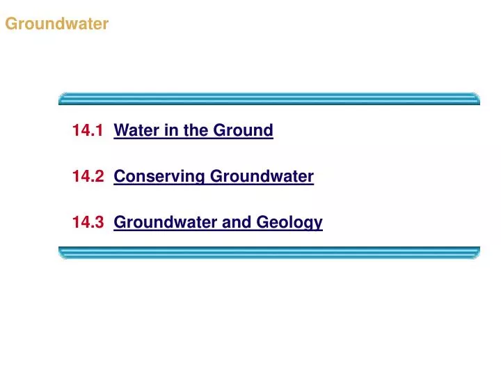 groundwater