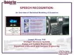 SPEECH RECOGNITION: - slide 1