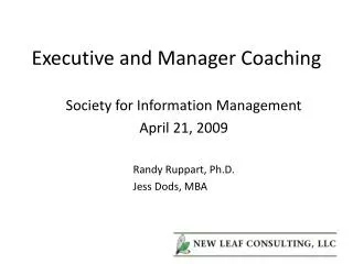 Executive and Manager Coaching