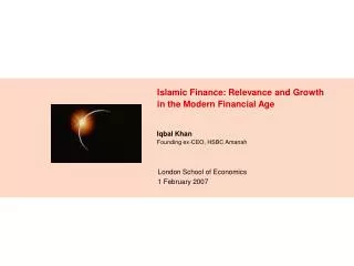 Islamic Finance: Relevance and Growth in the Modern Financial Age