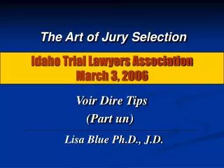 Idaho Trial Lawyers Association March 3, 2006