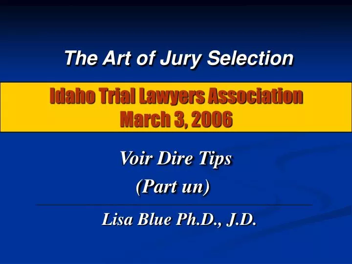 idaho trial lawyers association march 3 2006