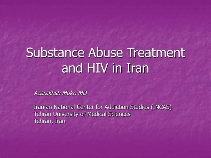 substance abuse treatment and hiv in iran
