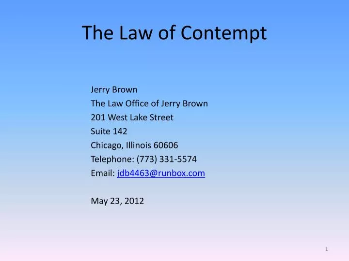 the law of contempt